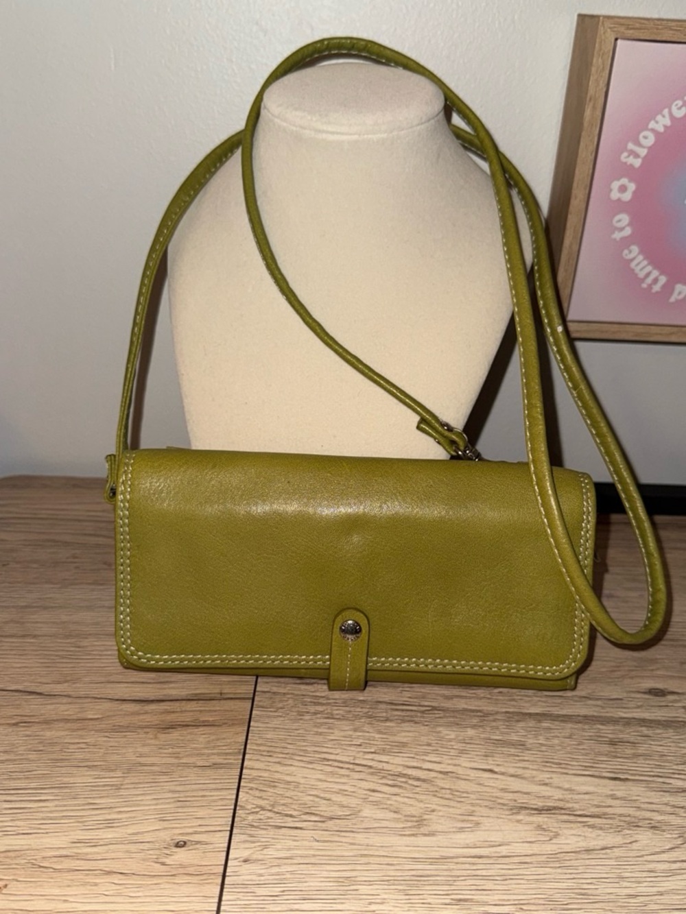 Fossil Olive Green Leather Crossbody